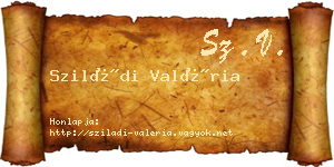 Sziládi Valéria névjegykártya