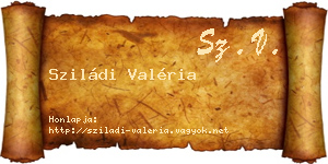 Sziládi Valéria névjegykártya